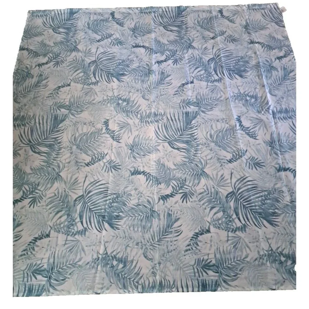 Palm Tree Frond Fabric Shower Curtain White Green Tropical Beach Mainstays